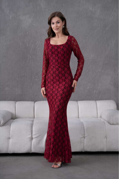 Lycra Lace Evening Dress - 12
