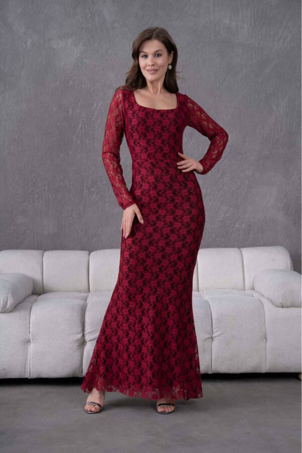 Lycra Lace Evening Dress - 14