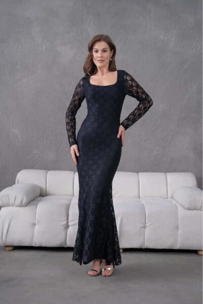 Lycra Lace Evening Dress - CİXAPLE (1)