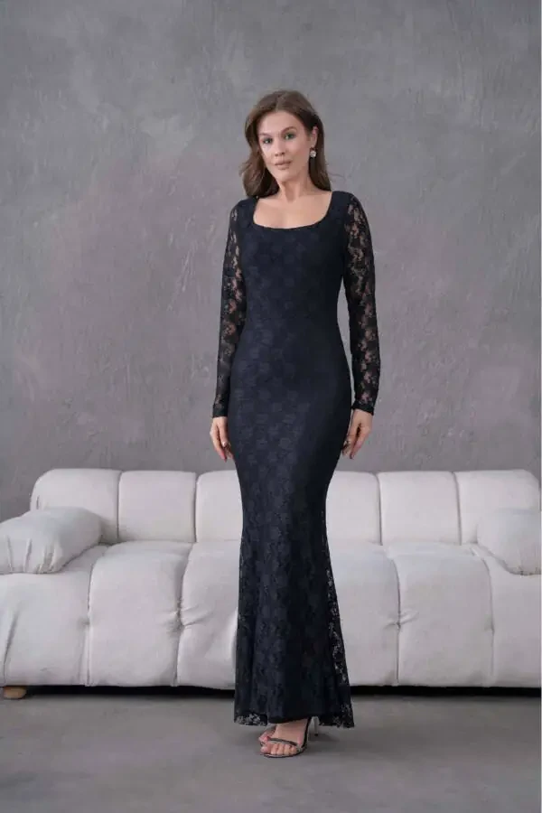 Lycra Lace Evening Dress - 4