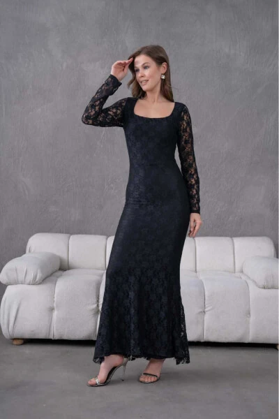 Lycra Lace Evening Dress - 7