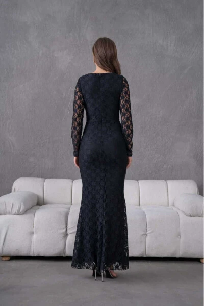 Lycra Lace Evening Dress - 8