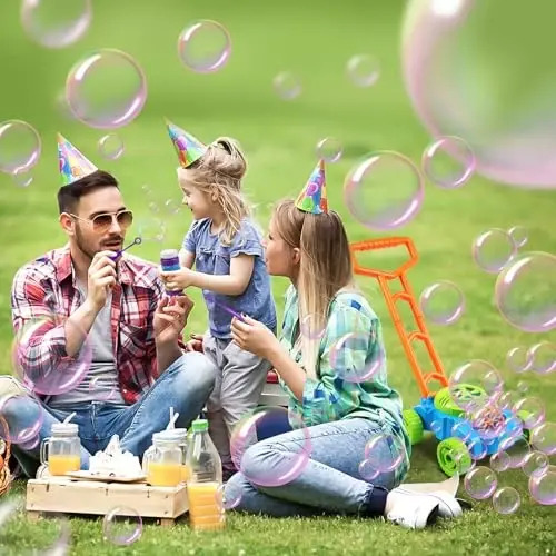 Lydaz Bubble Lawn Mower for Toddlers 1-3, Kids Bubble Machine for 1-Year-Old Boys Toy Gifts, Gardening Easter Basket Stuffers Birthday Toys, Push Summer Outdoor Toys for Preschool Baby Boys Age 1 2 3 - 3
