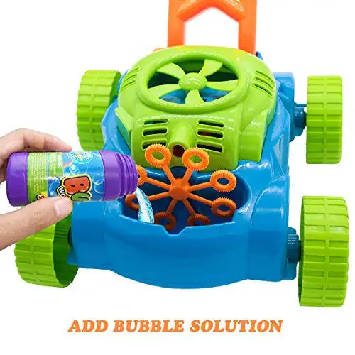 Lydaz Bubble Lawn Mower for Toddlers 1-3, Kids Bubble Blower Maker Machine, Outdoor Summer Push Backyard Gardening Toys, Halloween Birthday Gifts Toys for Preschool Baby Boys Girls Age 1 2 3+ Year Old - 3