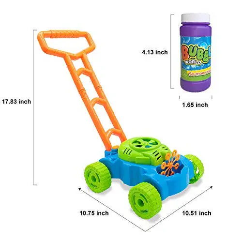 Lydaz Bubble Lawn Mower for Toddlers 1-3, Kids Bubble Blower Maker Machine, Outdoor Summer Push Backyard Gardening Toys, Halloween Birthday Gifts Toys for Preschool Baby Boys Girls Age 1 2 3+ Year Old - 6