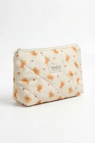 Lyla Teddy Ayıcık Makyaj Çantası-sarı27 - BAHELS (1)