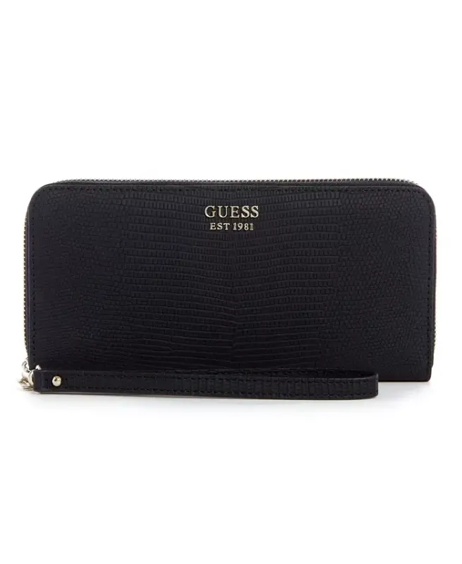 Lyndi Large Zip Around Wallet - Black - GUESS