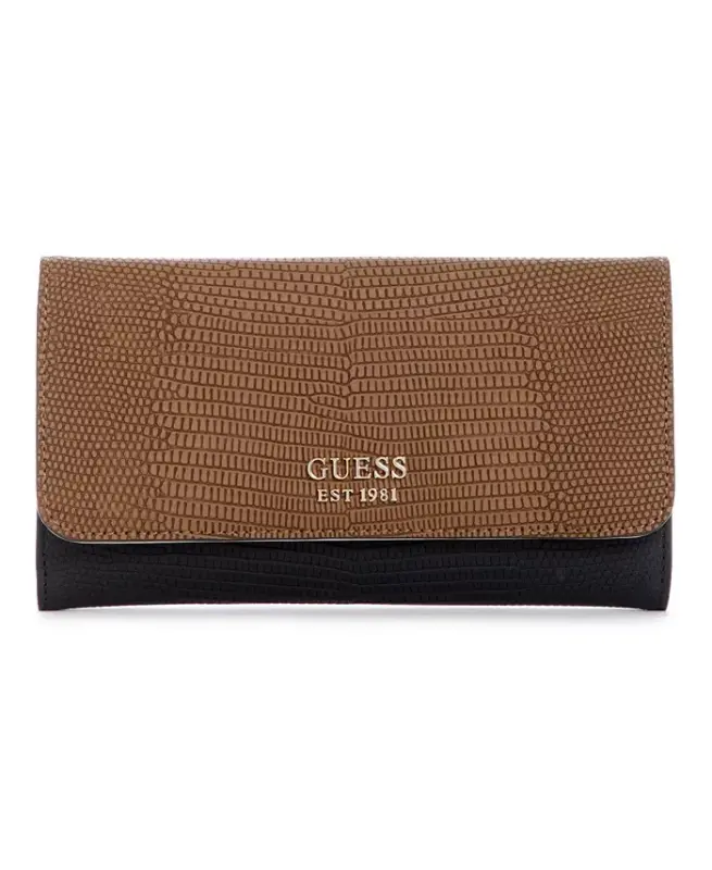 Lyndi Slim Clutch Wallet - Chestnut Multi - GUESS