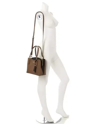 Lyndi Small Triple Compartment Girlfriend Satchel - Chestnut Multi - GUESS (1)