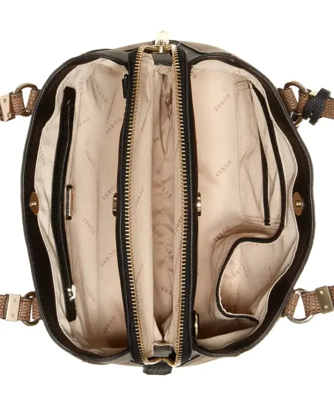 Lyndi Small Triple Compartment Girlfriend Satchel - Chestnut Multi - 3