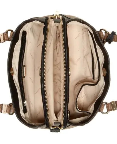 Lyndi Small Triple Compartment Girlfriend Satchel - Chestnut Multi - 3
