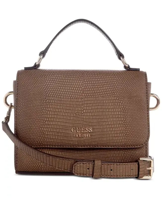 Lyndi Mini Top Handle Flap Crossbody-Chestnut Multi - GUESS