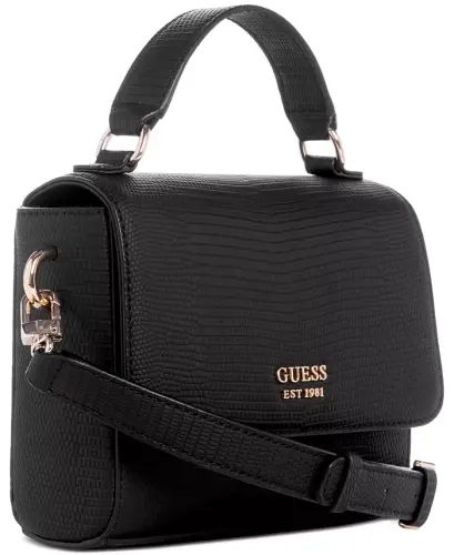 Lyndi Mini Top Handle Flap Crossbody - Black - GUESS (1)