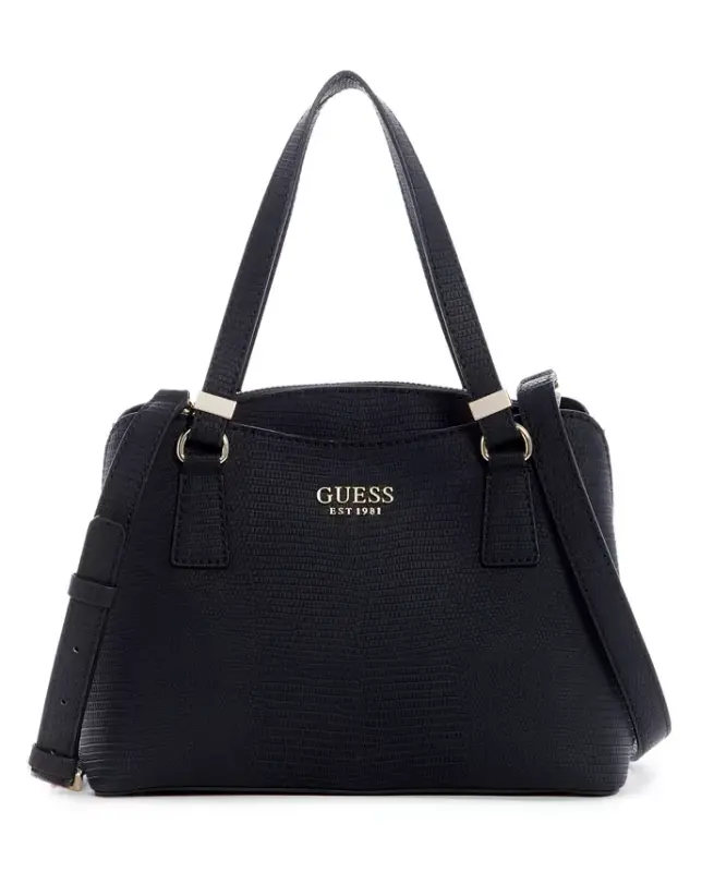 Lyndi Small Triple Compartment Girlfriend Satchel-Black - GUESS
