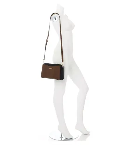 Lyndi Small Triple Compartment Girlfriend Crossbody-Chestnut Multi - GUESS (1)