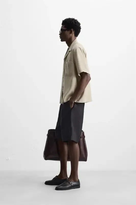 LYOCELL BLEND SHIRT-Oil green - 5