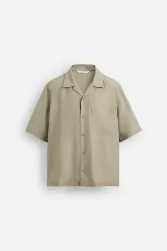 LYOCELL BLEND SHIRT-Oil green - 7