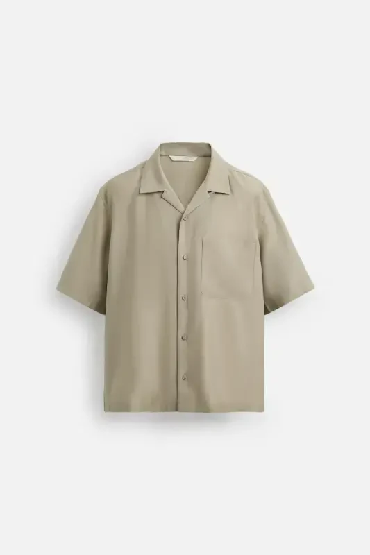 LYOCELL BLEND SHIRT-Oil green - 7