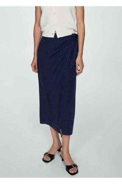 Lyocell Wrap Detail Skirt - MANGO WOMAN