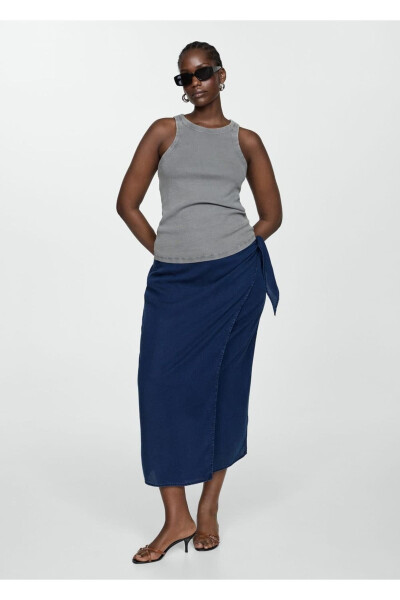 Lyocell Wrap Detail Skirt - 6