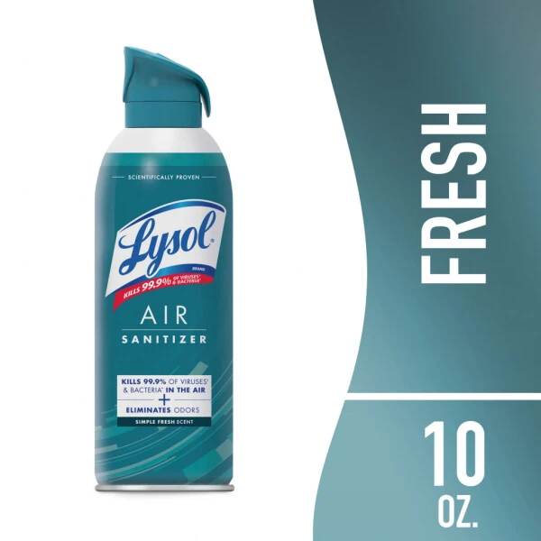 Lysol® Спрей-очиститель воздуха, Для очистки воздуха и устранения запахов, Простой свежий аромат, 10 жидких унций - LYSOL