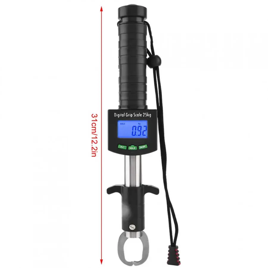 LYUMO 3 in 1 Digital Fish Grip Scale 25kg/55lb Fish Lip Gripper Grabber with 1M Tape Measure - 9