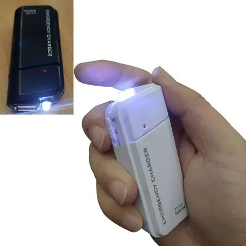 LZDICITARU Batareya bilan ishlaydigan telefon zaryadlovchi qurilmasi Favqulodda holat|USB Batareya bilan ishlaydigan kichik quvvat banki Ko'chma 2 AA batareya bilan ishlaydigan rozetka (Qora) - 4