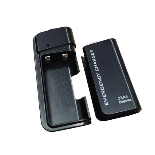LZDICITARU Battery Operated Phone Charger Emergency|USB Battery Powered Small Power Bank Portable 2 AA Batteries Powered Outlet (Black) - LZDICITARU (1)