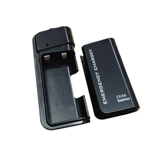 LZDICITARU Battery Operated Phone Charger Emergency|USB Battery Powered Small Power Bank Portable 2 AA Batteries Powered Outlet (Black) - 2