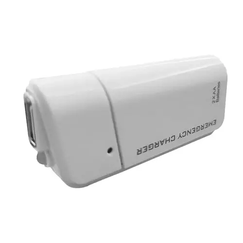 LZDICITARU Battery Operated Phone Charger Emergency|USB Battery Powered Small Power Bank Portable 2 AA Batteries Powered Outlet. (White) - 1
