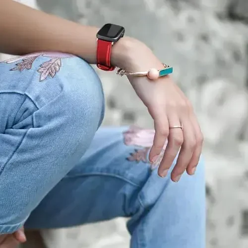 Lzwldan Genuine Leather Watch Band Compatible with Woneligo/Fitpolo Smart Watch IDW13,Soft Leather Replacement Wristband for FITVII H56/ID208Plus/Gydom/ENOMIR/Amzhero/TOOBUR/MILOUZ/Tensky IDW19 Watch - 3