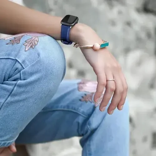 Lzwldan Genuine Leather Watch Band Compatible with Woneligo/Fitpolo Smart Watch IDW13,Soft Leather Replacement Wristband for FITVII H56/ID208Plus/Gydom/ENOMIR/Amzhero/TOOBUR/MILOUZ/Tensky IDW19 Watch - 3