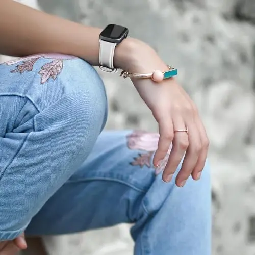 Lzwldan Genuine Leather Watch Band Woneligo/Fitpolo Smart Watch IDW13 bilan mos keladi, FITVII H56/ID208Plus/Gydom/ENOMIR/Amzhero/TOOBUR/MILOUZ/Tensky IDW19 Watch uchun yumshoq charm bilaguzuk - 3