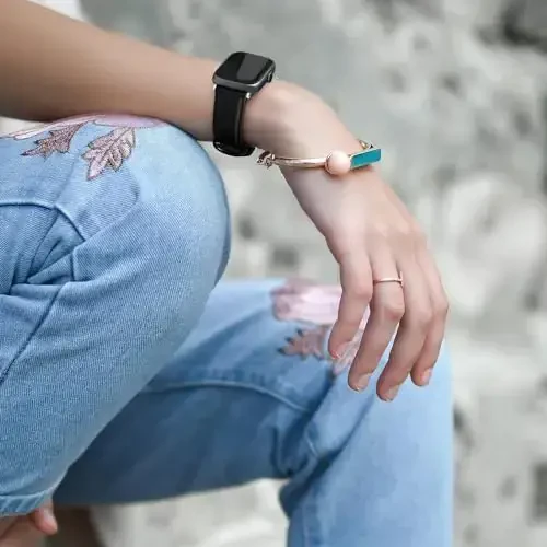 Lzwldan Leather Watch Bands Compatible with Woneligo/Fitpolo Smart Watch IDW13,Soft Genuine Leather Replacement Wristband for FITVII H56/TOOBUR/Tensky/ENOMIR/MILOUZ IDW19 Watch for Women Men - 3