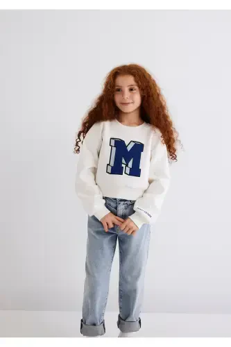 M Logo Printed White Sweatshirt 7s10079-70057 - MAVI (1)