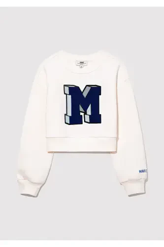 M Logo Printed White Sweatshirt 7s10079-70057 - 3