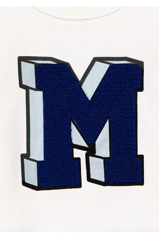 M Logo Printed White Sweatshirt 7s10079-70057 - 6