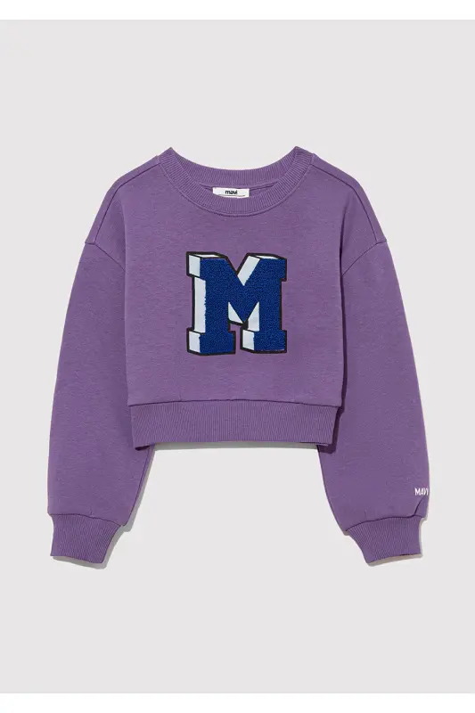 M Logo Baskılı Mor Sweatshirt 7S10079-88135 - Mor-88135 - 2