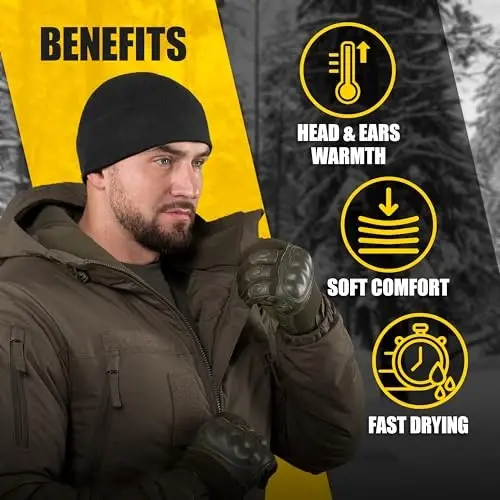 M-Tac Elite Fleece Watch Cap - Military Tactical Beanie Hat Winter Skull Cap - 4
