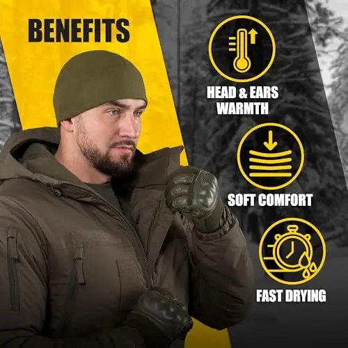 M-Tac Elite Fleece Watch Cap - Military Tactical Beanie Hat Winter Skull Cap - 4