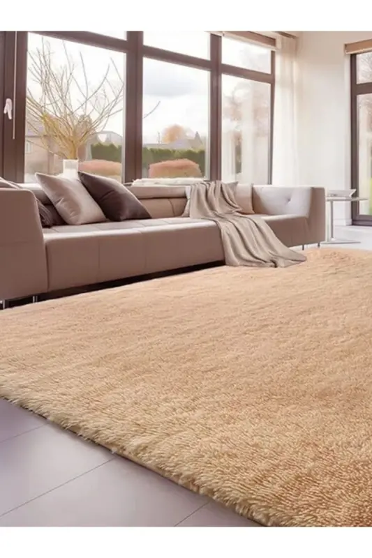 M Teks Home Puffy Peluş Halı Yolluk-bej - SARAR