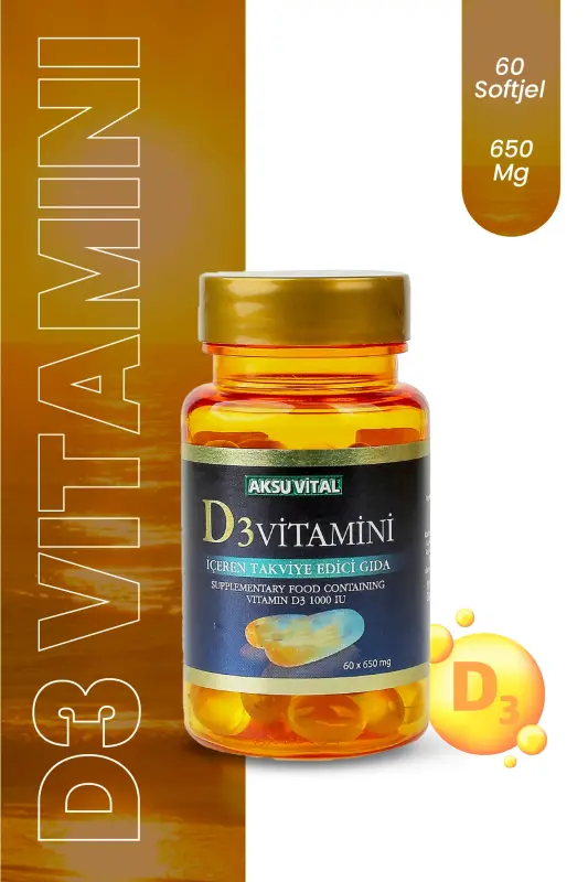 M03014 D3 Vitamini 500 Mg X 60 Yumshoq Jel Aksuvital - 1