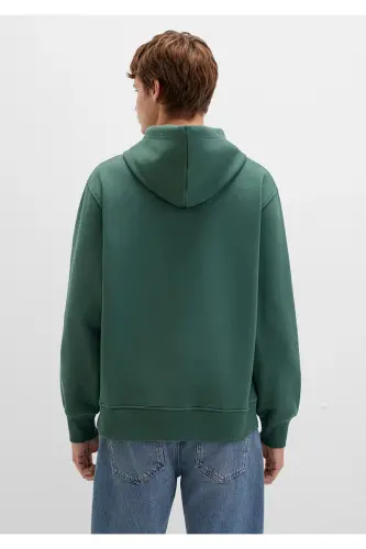 M065809-71580-Fw Kapüşonli Sweatshırt Derin Orman Yeshi Erkak Sweatshirt-Yeshil - 4