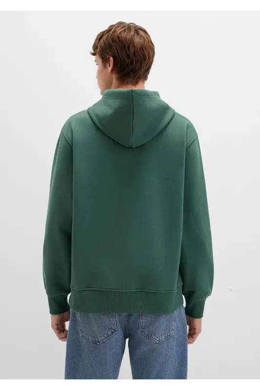 M065809-71580-Fw Kapüşonli Sweatshırt Derin Orman Yeshi Erkak Sweatshirt-Yeshil - 4