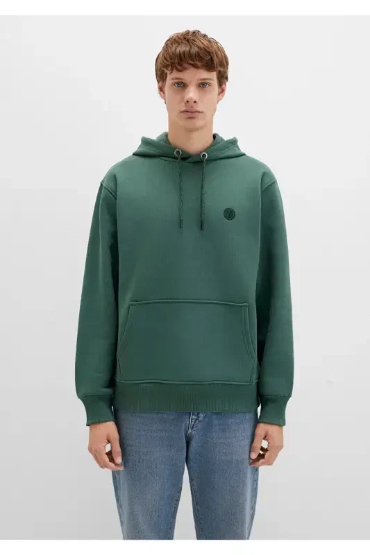 M065809-71580-Fw Kapüşonli Sweatshırt Derin Orman Yeshi Erkak Sweatshirt-Yeshil - 3