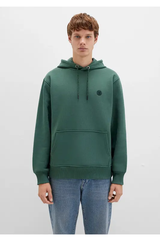 M065809-71580-Fw Kapüşonli Sweatshırt Derin Orman Yeshi Erkak Sweatshirt-Yeshil - 3