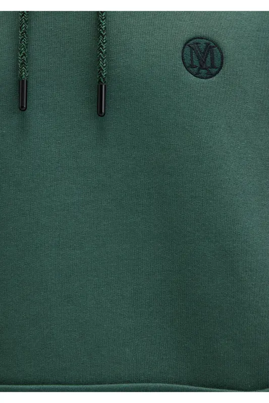 M065809-71580-Fw Kapüşonli Sweatshırt Derin Orman Yeshi Erkak Sweatshirt-Yeshil - 7