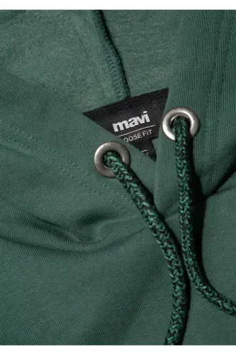 M065809-71580-Fw Kapüşonlu Sweatshırt Derin Orman Yeşi Erkek Sweatshirt-Yeşil - 6