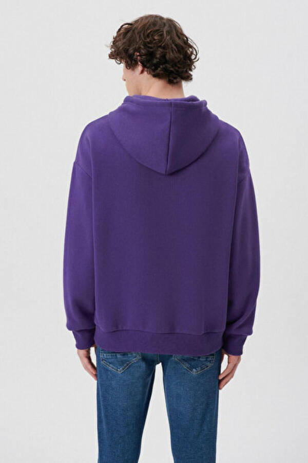 M067149-70693 fw Baskılı Mor Erkek Sweatshirt - 3