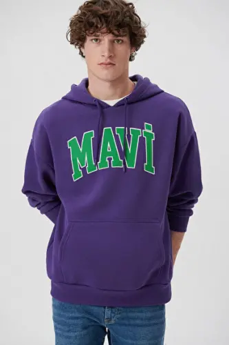M067149-70693 fw Printed Purple Men's Sweatshirt - MAVI (1)